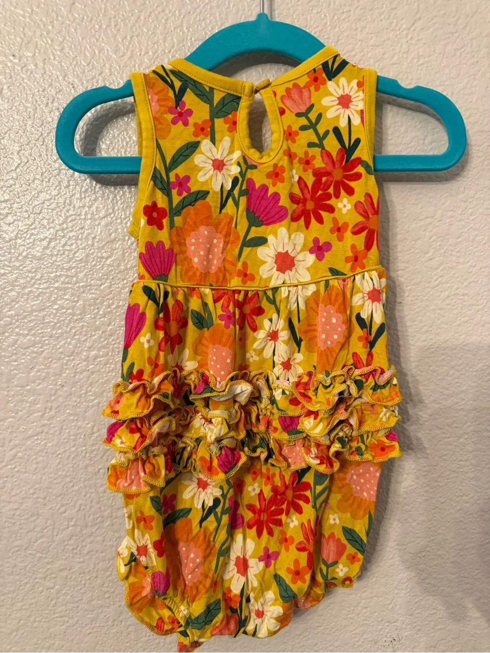 Little Sleepies Yellow Floral Ruffle One-Piece Bodysuit